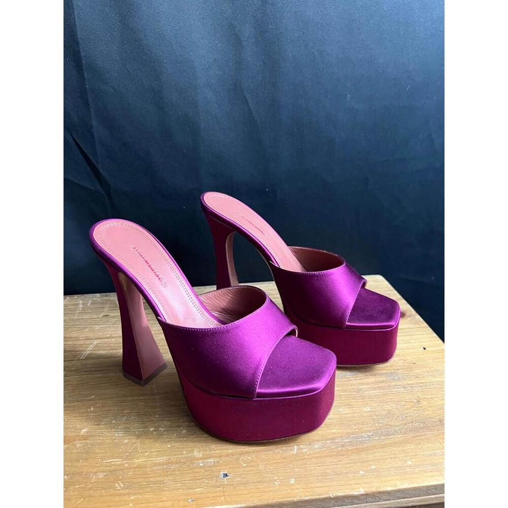 NWOB AMINA MUADDI MAGENTA Dalida Platform Mule Pumps/Heeled Sandals SZ 36 US 6